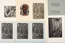 VARIOUS GREGYNOG PRESS WOOD CUTS comprising (1) Agnes Miller Parker 'The Fiery Dragon', (2,3,4)