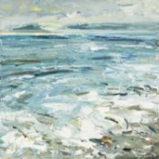 ‡ GARETH PARRY oil on canvas - entitled verso, 'The Sea Waves Breaking' on Thackeray Gallery