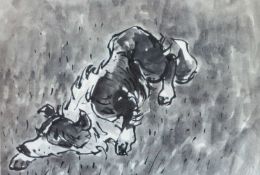 ‡ SIR KYFFIN WILLIAMS RA limited edition (artist proof) print - sheepdog eyeing, signed with