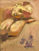 ‡ KEVIN SINNOTT oil on panel - entitled verso 'Resting' on Bernard Jacobson Gallery label, signed