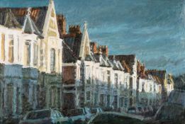 ‡ MARK SAMUEL oil on board - 'Late Sun', signed verso, dated 1999, on Martin Tinney Gallery label,