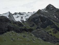 ‡ SIR KYFFIN WILLIAMS RA oil on canvas - entitled verso 'Snow, Nant Peris', signed with initials, 71