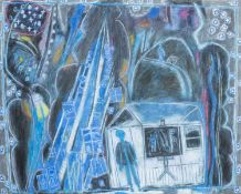 ‡ ERNEST ZOBOLE large oil on canvas - entitled verso, 'Painter and Subject Matter' on Martin