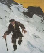 ‡ SIR KYFFIN WILLIAMS RA limited edition (artist proof) lithograph - farmer in snow, 52 x 43cms