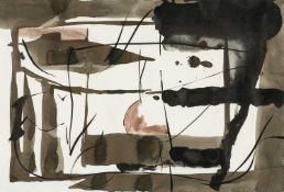 ‡ MAURICE COCKRILL watercolour and ink - 'The Portable Kingdom', signed and dated '96, 38 x 56cms