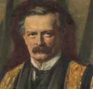 CHRISTOPHER WILLIAMS oil on board - head and shoulders portrait of Rt Hon. David Lloyd George in