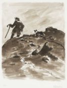 ‡ SIR KYFFIN WILLIAMS RA limited edition (13/150) print - farmer and sheepdog, signed and numbered