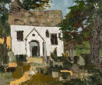 ‡ GWILYM PRICHARD oil on canvas - view of Capel-y-Ffin, entitled verso, 'Capel', signed, 49 x