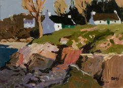 ‡ DONALD McINTYRE acrylic on card - entitled verso 'Portincaple No. 2', signed with initials,