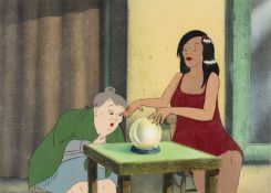 CALON TV acetate cel - for the animated adaption of 'Under Milk Wood', 1982, depicting Mrs. Dai