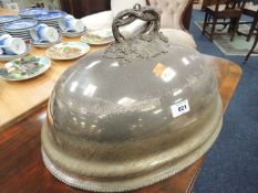 VICTORIAN SILVER-PLATED MEAT COVER, 49.5cms Provenance: private collection Wrexham