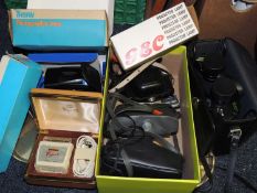 GROUP OF PHOTOGRAPHIC EQUIPMENT, including boxed Olympus film camera