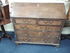 GEORGE III MAHOGANY BUREAU, 117cms (w) Provenance: East Cheshire Country House