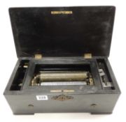 CONTINENTAL CYLINDER MUSICAL BOX, 34cms Comments: in working order