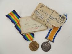 GREAT WAR MEDAL PAIR, awarded to 308846. Pte. R. O. Roberts. Tank Corps, comprising Great War