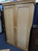 VICTORIAN PINE PRESS WARDROBE, 204 (h) x 132cms (w)