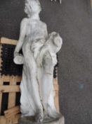 LARGE RECONSTITUTED STONE GARDEN FIGURE OF BACCHUS, white painted, 183cms (h) Provenance: The