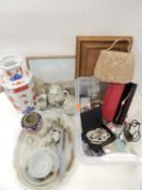 ASSORTED COLLECTABLES, including Japanese eggshell china, Imari vase, assorted costume jewellery,