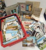 QUANTITY OF PICTURE POSTCARDS and other ephemera (2 boxes)