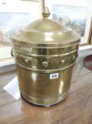 EDWARDIAN BRASS COAL BIN, 42cms (h) Provenance: private collection Cheshire
