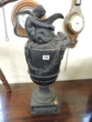 PAINTED TERRACOTTA DOLPHIN EWER, after the antique, 63cms (h) Provenance: The Cornelia Bayley