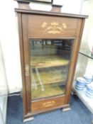 LATE VICTORIAN MAHOGANY & INLAID MUSIC CABINET, in the Art Nouveau style, 102 (h) x 50 (w) x