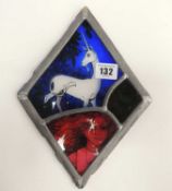 DECORATIVE LOZENGE SHAPED STAINED GLASS PANEL