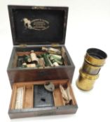 LATE VICTORIAN WALNUT HOMEOPATHIC MEDICINE CHEST, containing a number of old labelled bottles, along
