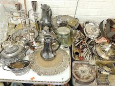 LARGE ASSORTMENT OF EPNS, LOOSE CUTLERY etc. (3 boxes)