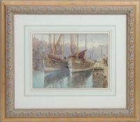 ARTHUR MEYRICK (Exhib. 1903-14), Montrose fishing boats in Whitby, watercolour, signed and dated