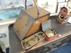 ART DECO COPPER COAL SCUTTLE, Swedish Svea portable stove, and other brass wares Provenance: private