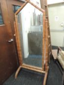 SIMULATED BAMBOO FRAMED CHEVAL MIRROR, 87cm (w), 189cm (h)