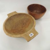 TWO WOODEN BOWLS