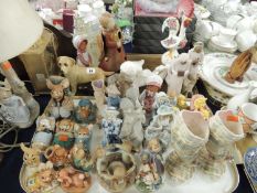 QUANTITY OF CERAMIC ORNAMENTS, including Pendelfin, Sylvac, etc. (2 trays) Provenance: private