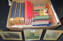 MISCELLANEOUS BOOKS (1 box), also three small prints