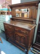 GEORGE V OAK MIRRORED BACK SIDEBOARD, 122cms (w) Provenance: private collection Cheshire
