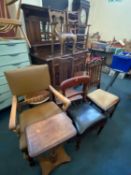 EARLY 18TH CENTURY GEORGIAN OAK SIDE CHAIR, child's rocking chair, further child's chair,