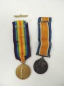 GREAT WAR MEDAL PAIR, awarded to 6625. Pte. T. W. Barlow. M.G.C., comprising Great War medal and