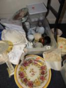 QUANTITY OF KITCHEN CHINA & TABLE LINEN