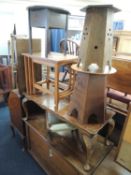 ASSORTED FURNITURE, comprising mahogany blanket chest, burr walnut coffee table, oak sewing box,