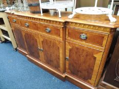 YEW WOOD BREAKFRONT SIDEBOARD Provenance: private collection Cheshire