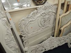 ITALIAN CARVED CREAM PAINTED DOUBLE BED