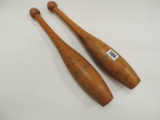PAIR OF SPALDING (USA) TREEN 1 LB EXERCISE BATONS Provenance: private collection Flintshire