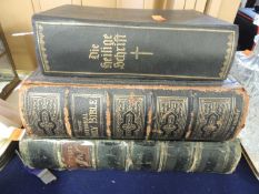 THREE FAMILY BIBLES, one German Provenance: private collection Flintshire