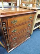 BURR WALNUT CHEST OF DRAWERS, 84 (h) x 76cms (w)
