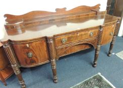 SCOTTISH MAHOGANY BREAKFRONT SIDEBOARD c. 1835, 111 (h) x 198 (w) x 72cms (d)