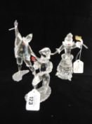 TRIO OF SWAROVSKI CRYSTAL SOCIETY FIGURES, entitled 'Masquerade: Columbine' 2000, 'Masquerade: