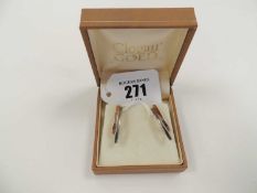 PAIR OF CLOGAU STERLING SILVER TWO-COLOUR EARRINGS, in original box Provenance: private collection