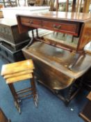NEST OF MAHOGANY SPIDER LEG OCCASIONAL TABLES, a quality mahogany drop-leaf table, and a George V
