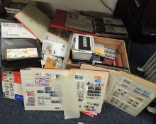 HOARD OF MINT AND USED GREAT BRITAIN AND CHANNEL ISLANDS STAMPS and related material (3 boxes)